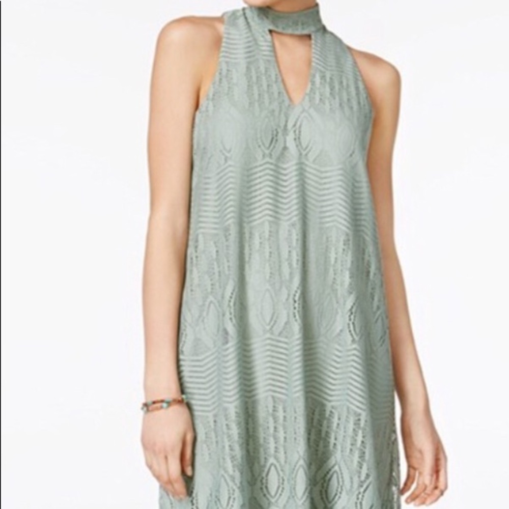 Macys Sage Green Lace Keyhole Dress XS City Studio